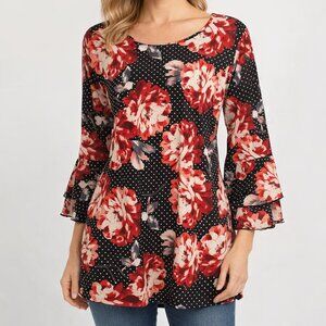 Diana Belle 3/4 Sleeve Floral Blouse size 3x